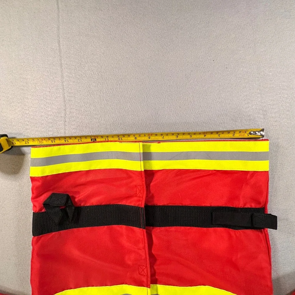 Melissa & Doug Kids Fire Chief Costume Jacket Red Reflective Dress Up Coat